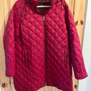 Lands' End Women's Puffer Jacket - Rich Red